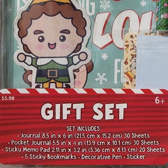Elf Stationery Gift Set Buddy Christmas Journal Pen Sticky Bookmark Sticker Gift - Picture 2 of 8